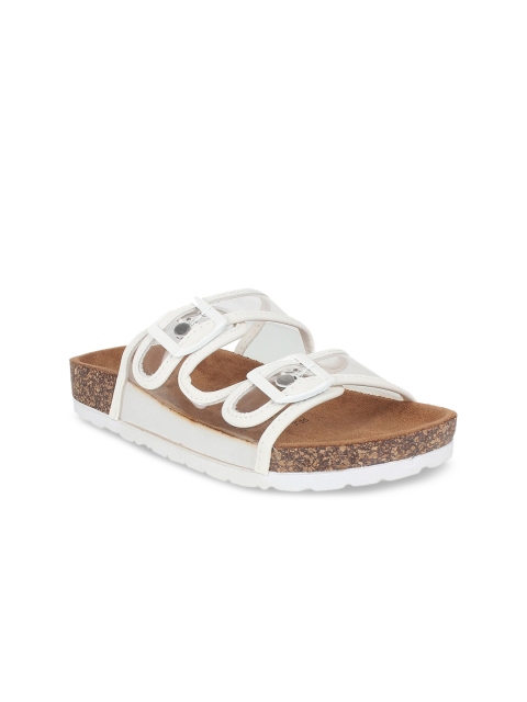 

STEPpings Women White Solid Sliders