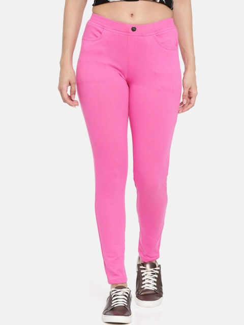 

Bitz Women Pink Solid Skinny Fit Ankle-Length Jeggings