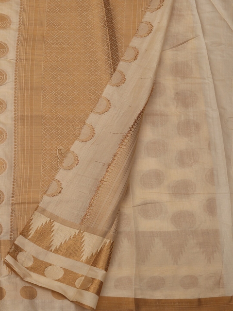 

Pothys Cream-Coloured Woven Design Jute Silk Saree