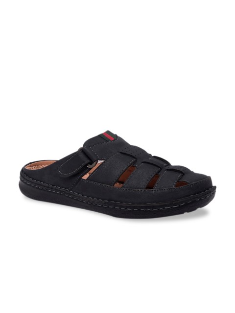 

Regal Men Black Leather Shoe-Style Sandals