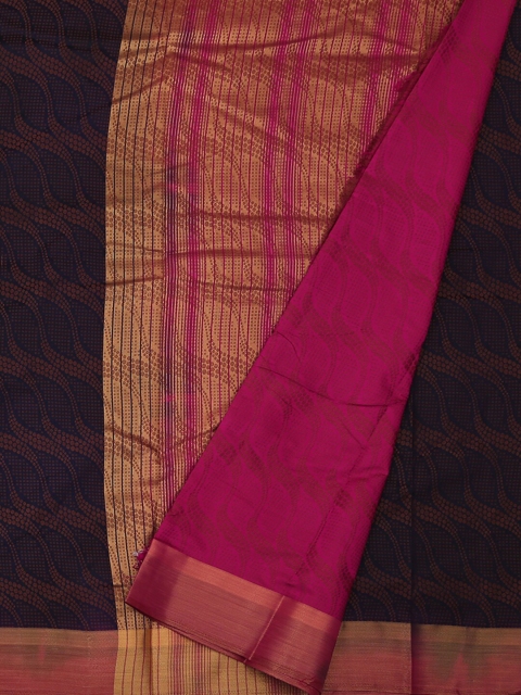 

Pothys Navy Blue & Pink Jute Silk Printed Saree