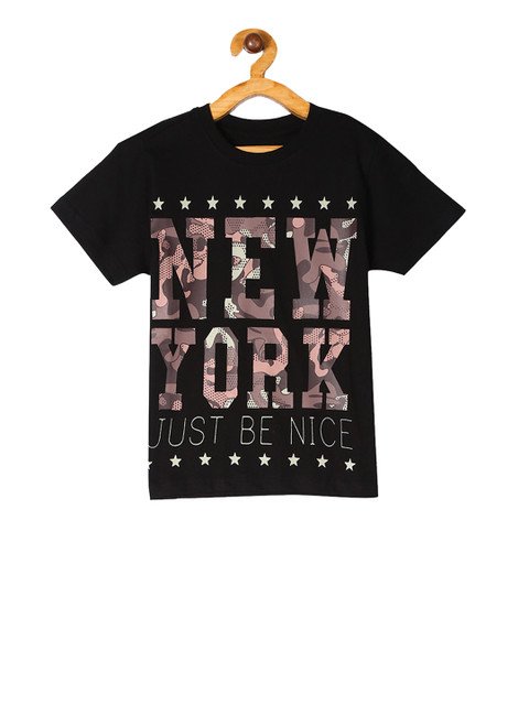 

Cherokee Boys Black Printed Round Neck T-shirt