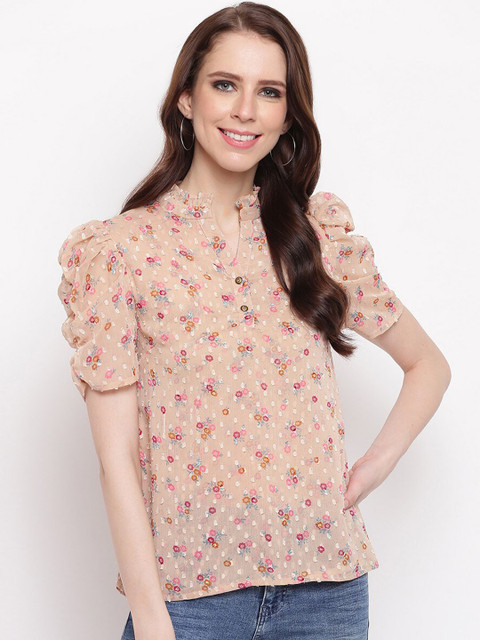 

RIVI Women Beige Printed Top