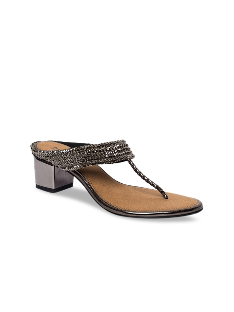 

Inc 5 Women Gunmetal-Toned Embellished Heels, Metallic