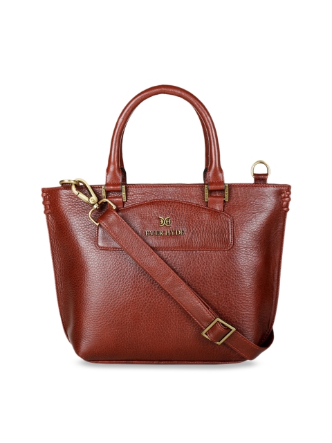 

EVER HYDE Brown Textured Handheld Bag