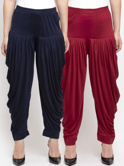 

GRACIT Women Pack Of 2 Solid Salwars, Maroon