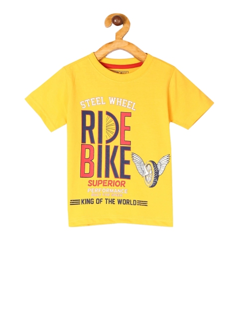 

Cherokee Boys Yellow Printed Round Neck T-shirt