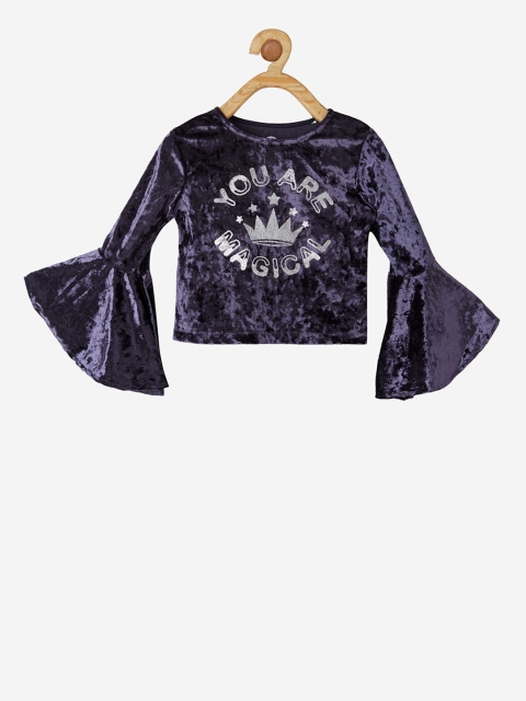 

VITAMINS Girls Purple Printed Top