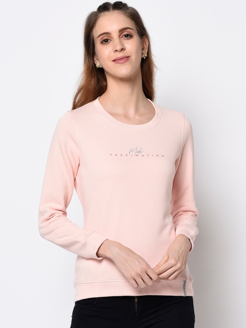 

METTLE Women Pink Solid Sweatshirt