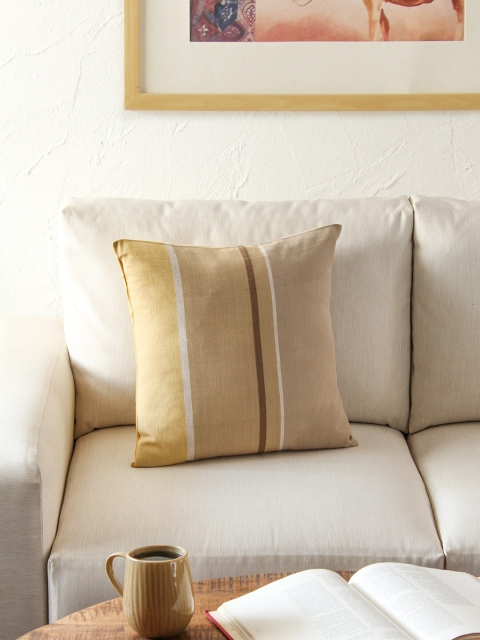 

House This Beige & Grey Single Striped Square Cushion Covers
