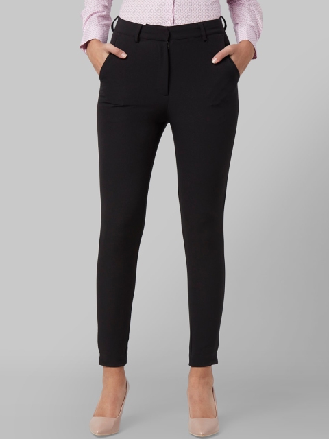 

Park Avenue Woman Black Tapered Fit Solid Formal Trousers