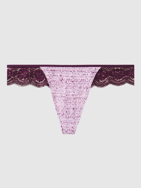 

La Senza Women Purple Printed Remix Ultrasoft Thongs 11139257-4G9W