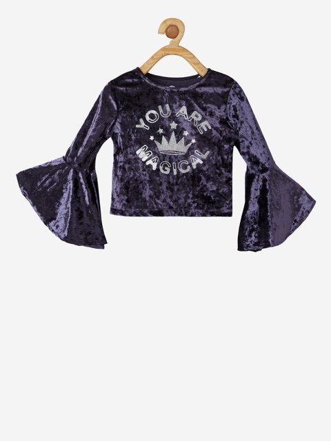 

VITAMINS Girls Purple Printed Top