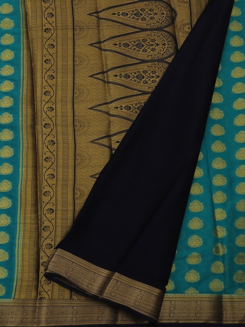 

Pothys Blue & Black Poly Georgette Woven Design Saree