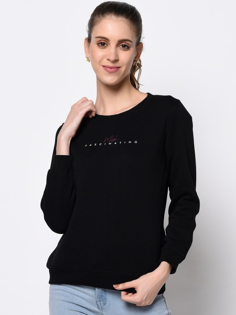 

METTLE Women Black Solid Sweatshirt
