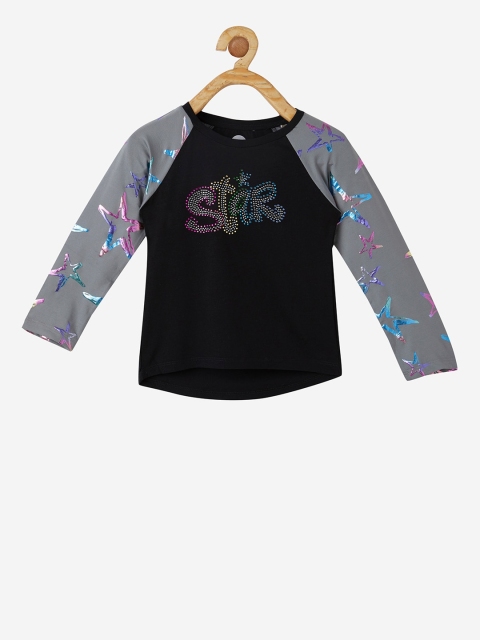 

VITAMINS Girls Black Embellished Top