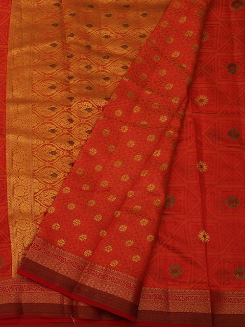 

Pothys Orange Woven Design Jute Silk Woven Design Saree