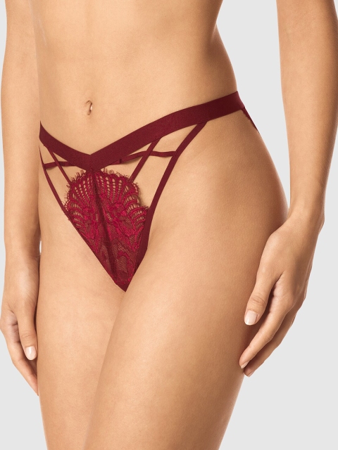 

La Senza Women Red Solid Lace Bikini Brief 11152274-92Q1
