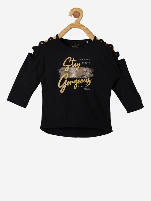 

VITAMINS Girls Black Printed Top