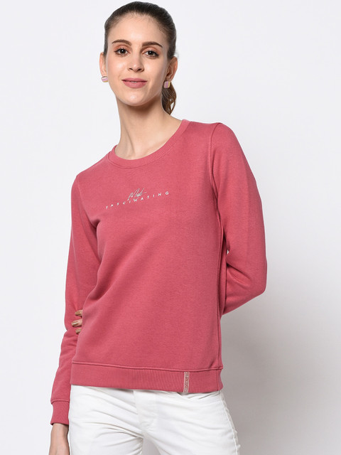 

METTLE Women Pink Printed Sweatshirt