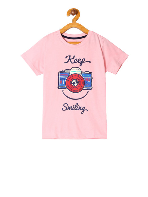 

Cherokee Boys Pink Printed Round Neck T-shirt