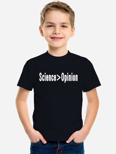 

MAGIC TEES Boys Black & White Printed Round Neck T-shirt