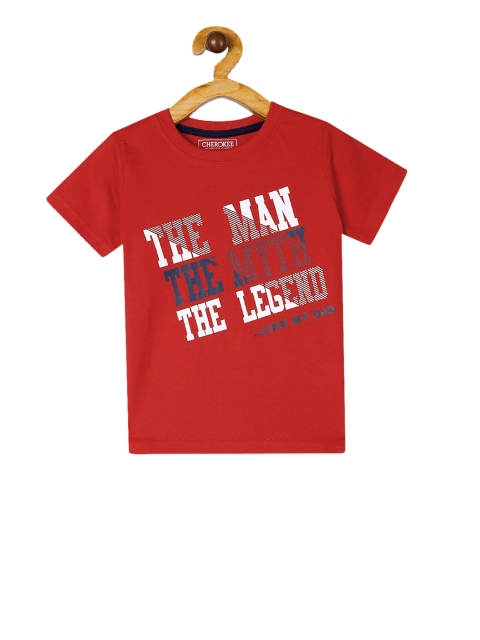 

Cherokee Boys Red Printed Round Neck T-shirt