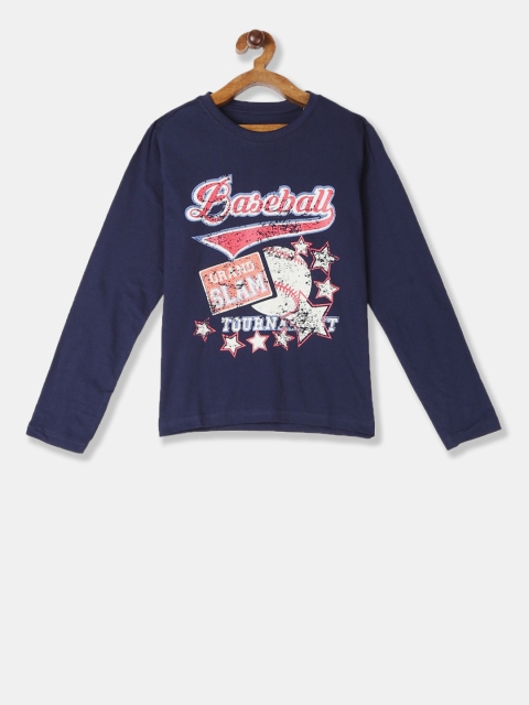 

Cherokee Boys Navy Blue & Red Printed Round Neck T-shirt