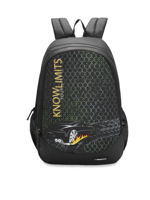 

Priority Unisex Black Graphic Backpack