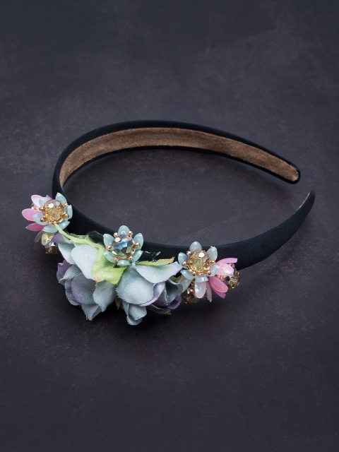 

Golden Peacock Black Embellished Hairband