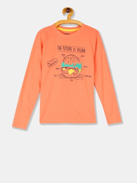 

Cherokee Boys Orange Printed Round Neck T-shirt