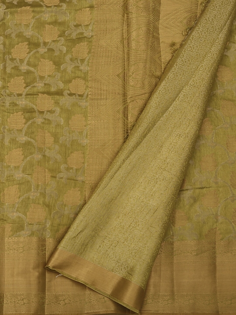 

Pothys Olive Green Woven Design Jute Silk Saree