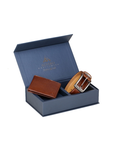 

Alvaro Castagnino Men Brown Leather Accessory Gift Set