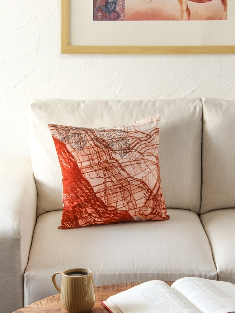 

House This Red & Pink Single Abstract Square Cushion Covers
