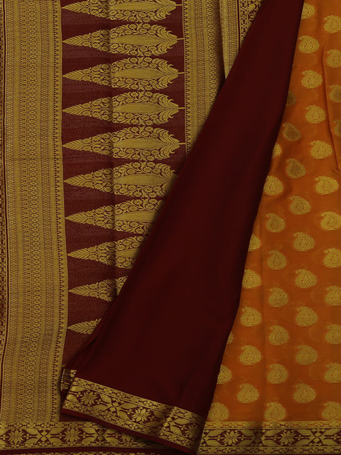 

Pothys Brown & Orange Poly Georgette Woven Design Saree