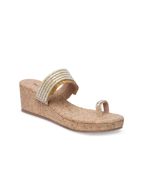 

Inc 5 Women Gold-Toned Embellished Wedges