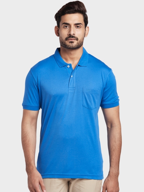 

ColorPlus Men Blue Solid Polo Collar T-shirt