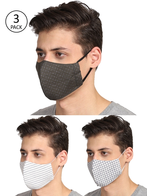

Anekaant Men Pack of 3 Multicolor 3-Ply Reusable Cloth Mask, Multi