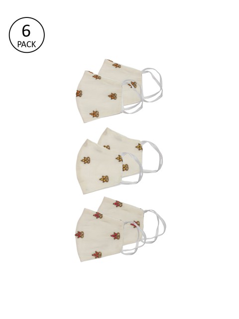 

Bellofox Women Off-White 6 Pcs 3-Ply Printed Reusable Outdoor Masks