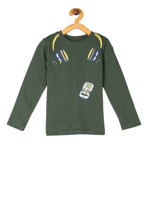 

Cherokee Boys Green Printed Round Neck T-shirt
