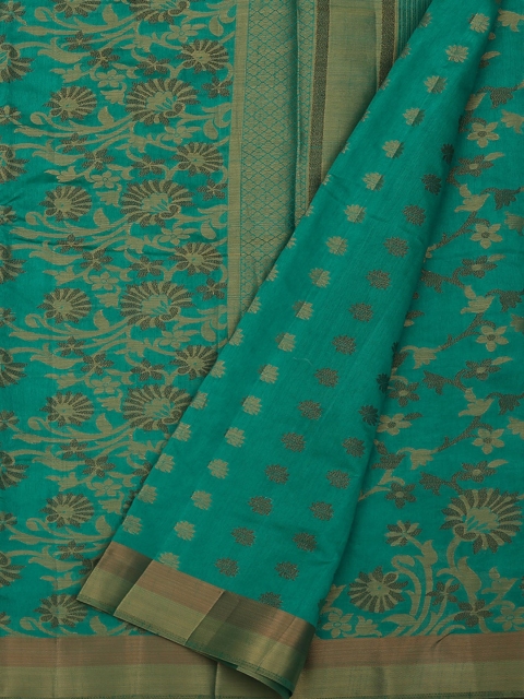 

Pothys Green Woven Design Jute Silk Saree