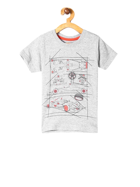 

Cherokee Boys Grey & Black Printed Round Neck T-shirt