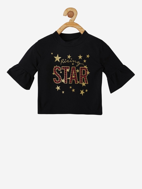 

VITAMINS Girls Black Printed Top