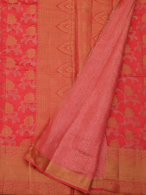 

Pothys Pink Woven Design Jute Silk Saree