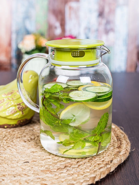 

GOODHOMES Set of 2 Borosilicate Glass Jugs 1000 ml each, Transparent