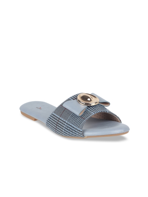 

STEPpings Women Blue Textured Open Toe Flats