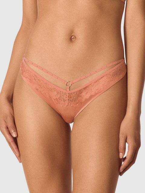 

La Senza Women Peach-Coloured Lace Bikini Brief 11152288-0EAR