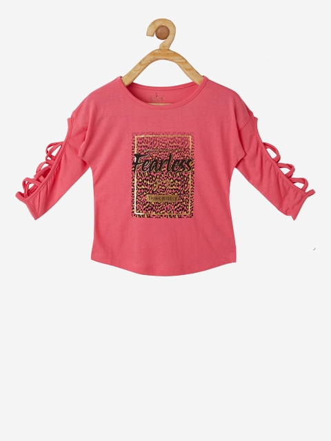

VITAMINS Girls Pink Printed Top