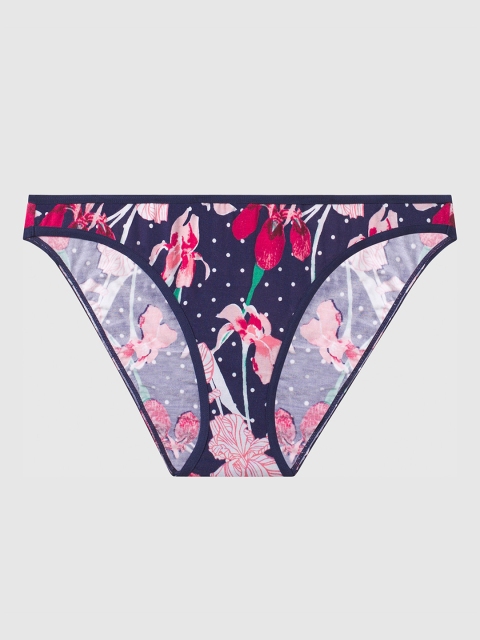 

La Senza Women Navy Blue & Pink Floral Printed Remix Ultrasoft Bikini Briefs 11158116-4OJI