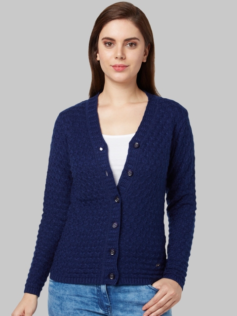 

Park Avenue Woman Women Blue Solid Cardigan Sweater